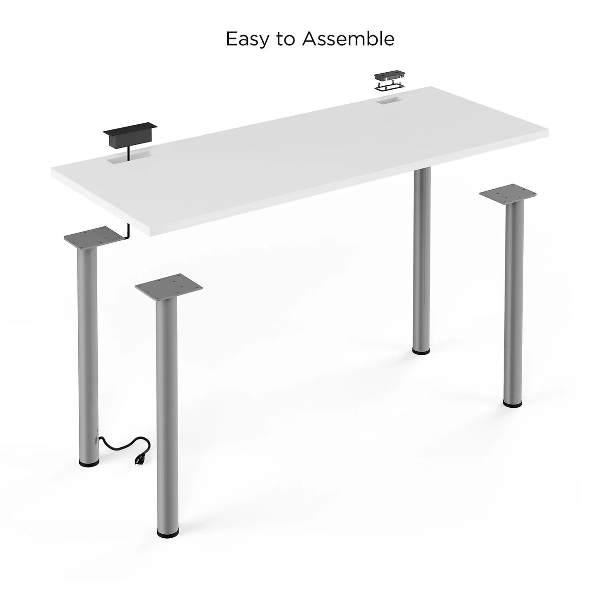 60" Powered Writing Desk White X199