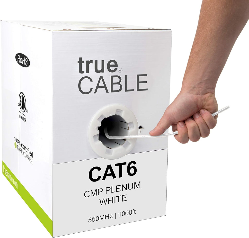 Blue 1000ft Cat6 Plenum Bare Copper UTP Ethernet Cable Q791
