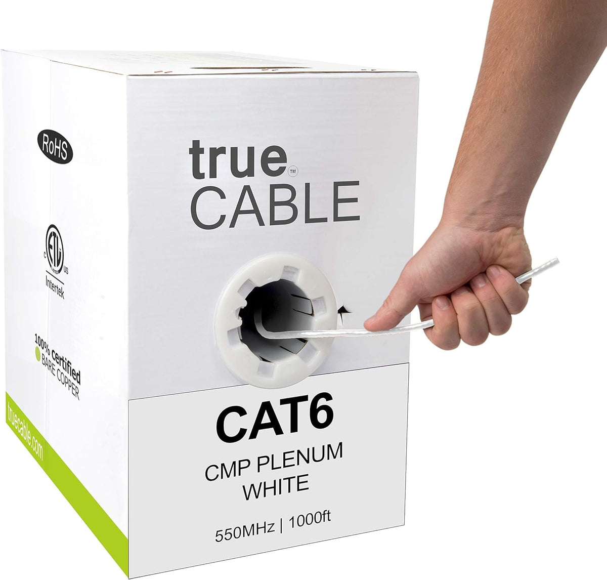 Blue 1000ft Cat6 Plenum Bare Copper UTP Ethernet Cable Q791