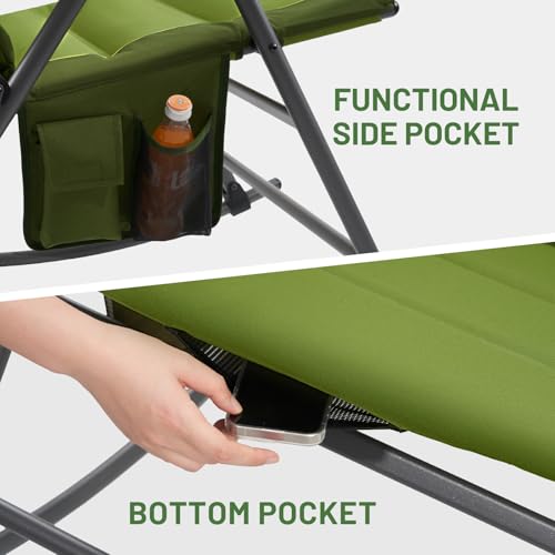 Oversized Padded Folding Rocking Camping Chair W771