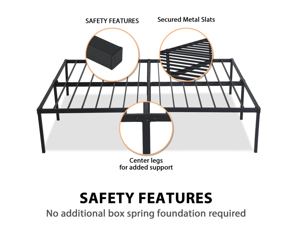 King Size 18 Inch Metal Platform Bed Frame S1726