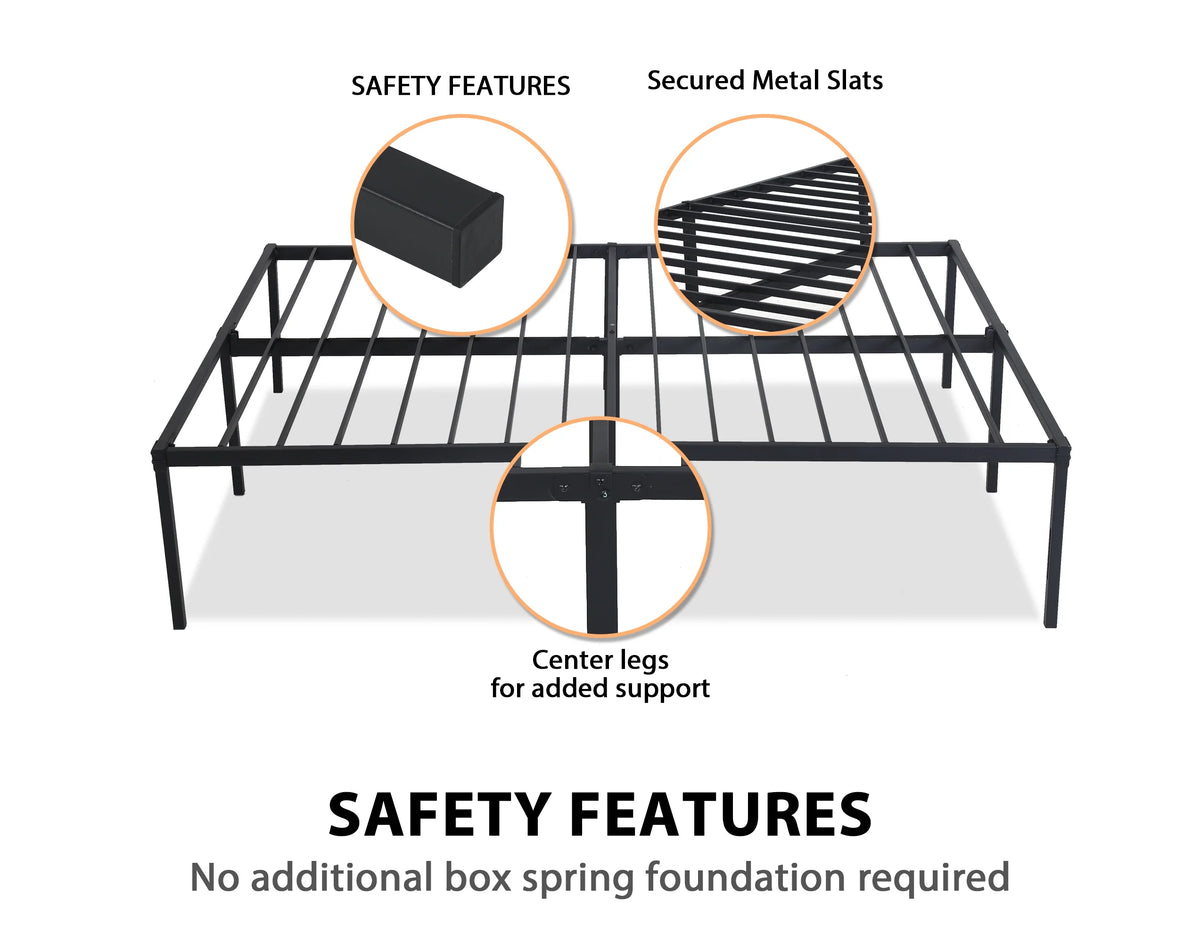 King Size 18 Inch Metal Platform Bed Frame S1726