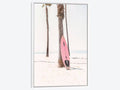 Pink Surf Board Photograph Print White Framed Canvas 26x22 H584255