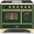 40 Dual Fuel Natural Gas Range Emerald Green Brass Trim C73732