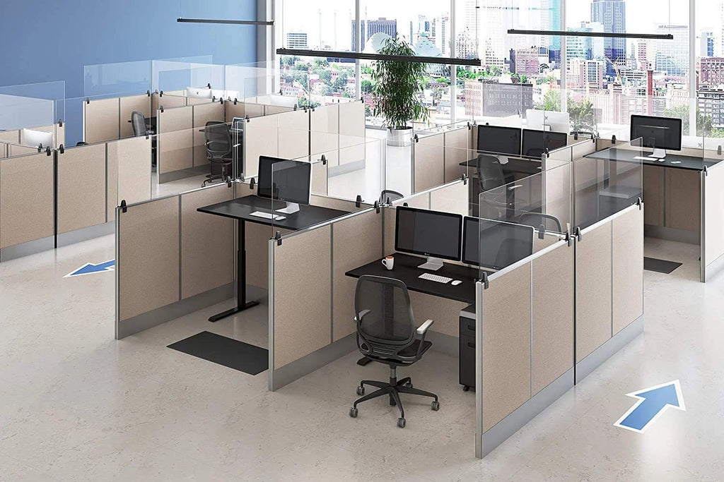 Clear 60 In X 30 In Clamp On Desk Divider W855