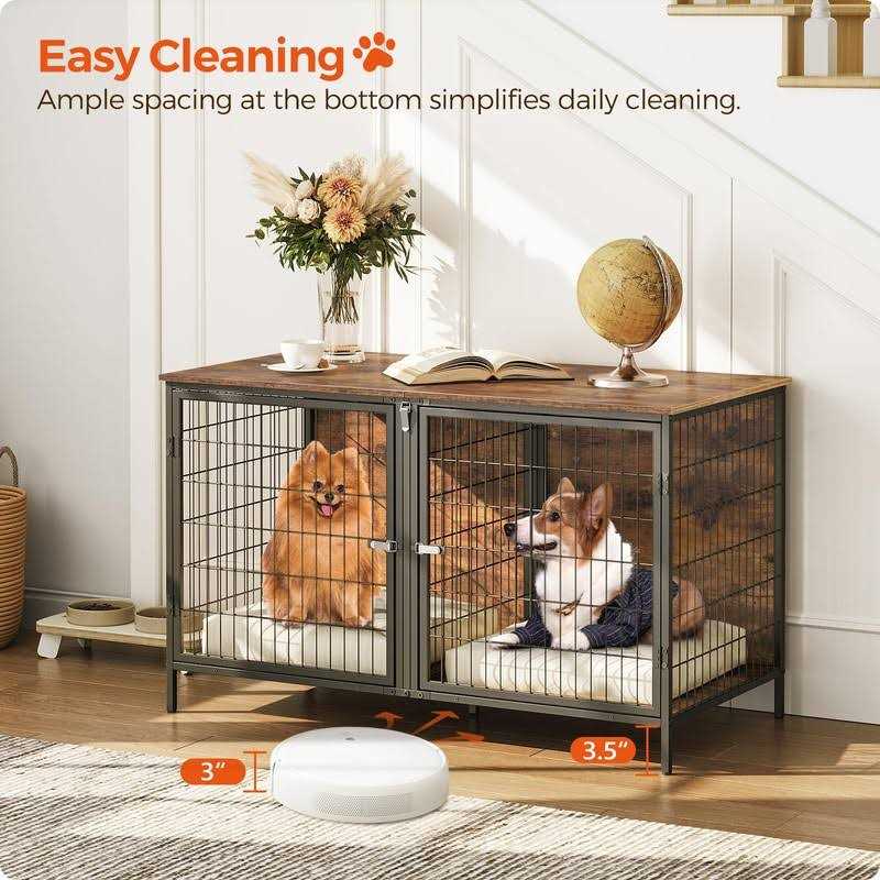 Dog Crate Furniture with Removable Divider C308