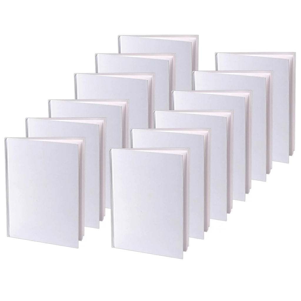 Hardcover Blank Book 6" x 8" Portrait White Pack of 12 L855