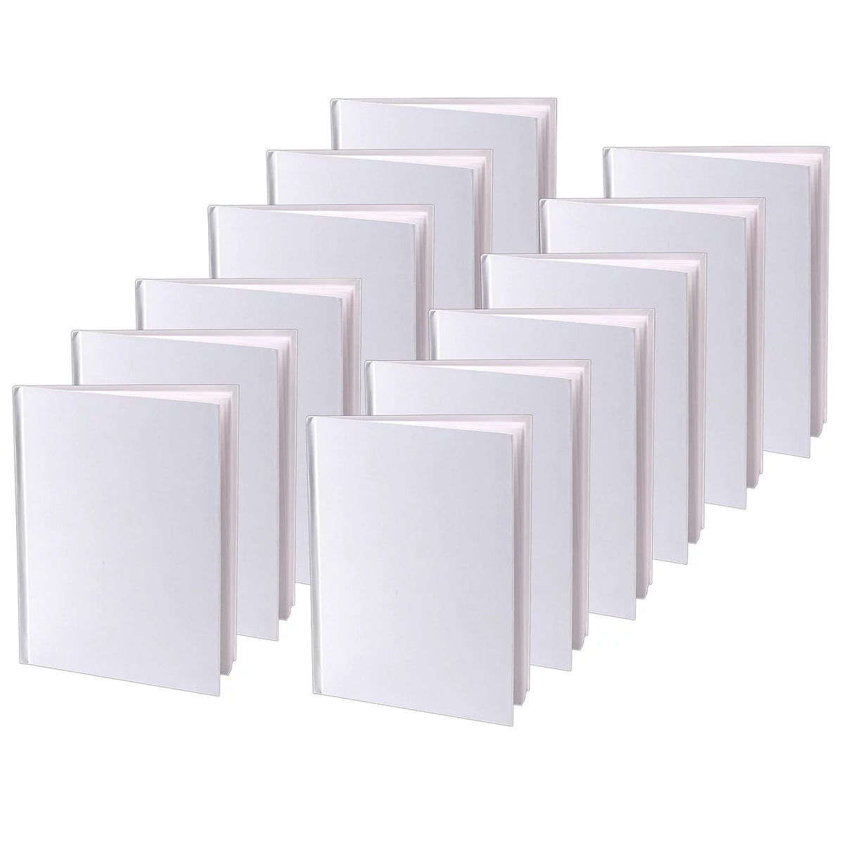 Hardcover Blank Book 6" x 8" Portrait White Pack of 12 L855