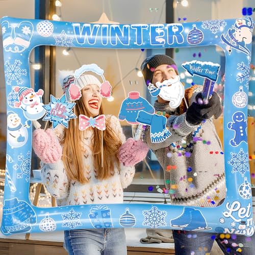 Christmas Photo Booth Props Inflatable Frame 32Pcs M1341