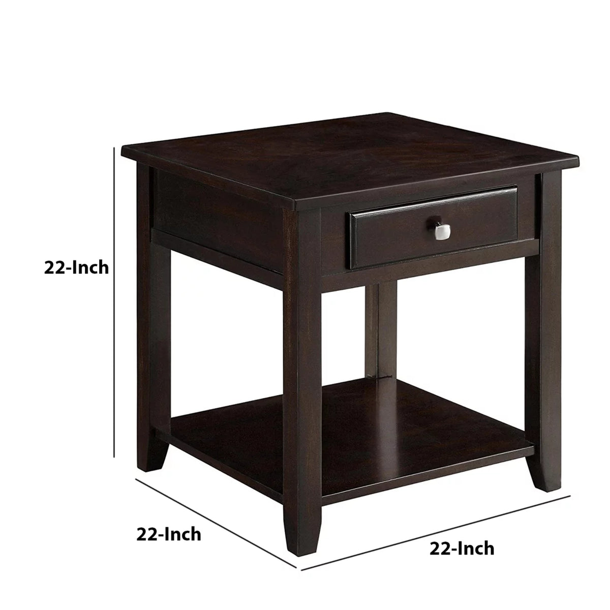 Walnut 1-shelf End Table F54374