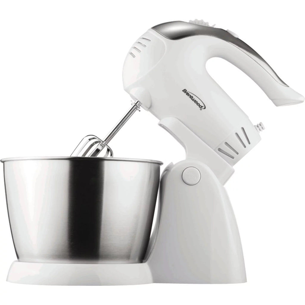 5 Speed Stand Mixer with Stainless Steel Bowl in White Z35613