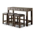 Light Walnut Wood 4-Piece Counter Height Dining Set N5621