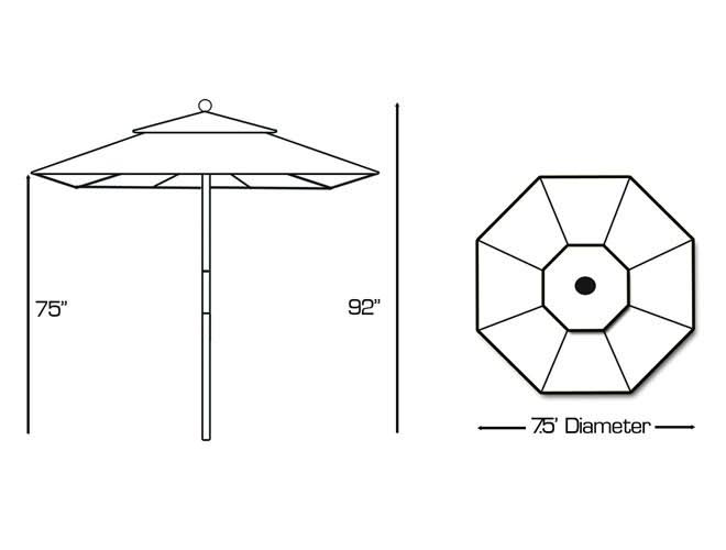 7.5 ft. Light Wood Cafe G125