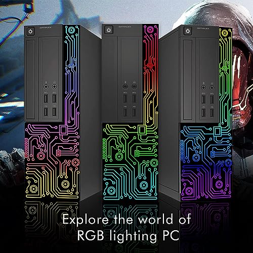 RGB Gaming Desktop Computer PC, Intel Core i5, GeForce GT 1030, 16GB RAM, 512GB SSD, 24 Inch Monitor, Keyboard Mouse Headset, WiFi, Windows 10 Pro B8357