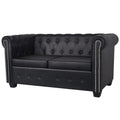 Black 2-Seater Artificial Leather Sofa N587920