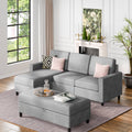 L Shaped 4 Seat Sectional Sofa with Storage Ottoman P3590