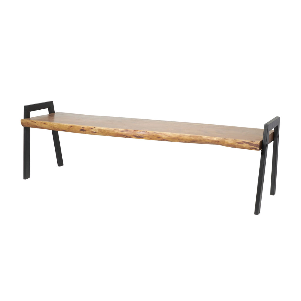 Wood Live Edge Top Bench O3601
