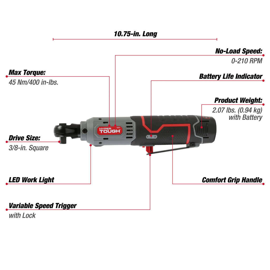 12V Max Lithium-Ion Cordless 3/8-Inch Ratchet with Battery and Charger P2197