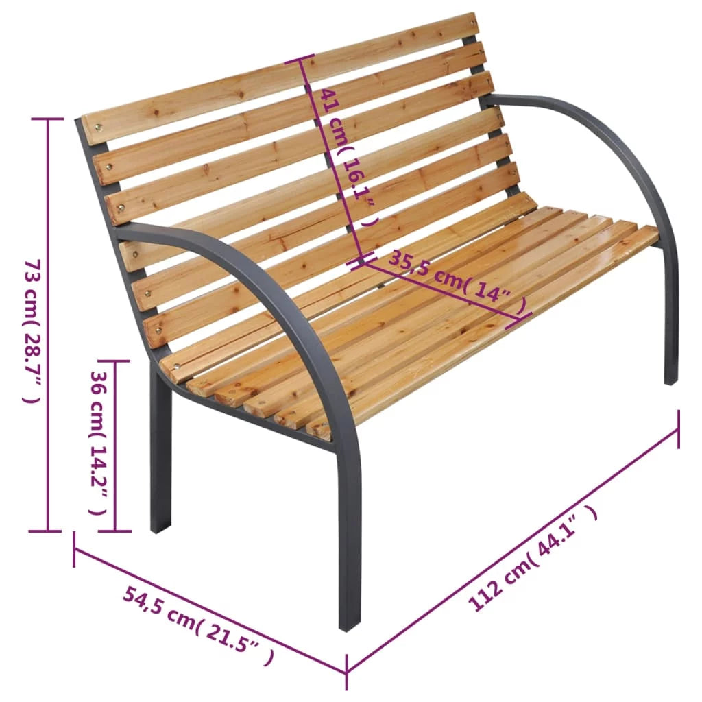 Solid Wood Fir Patio Bench F36387