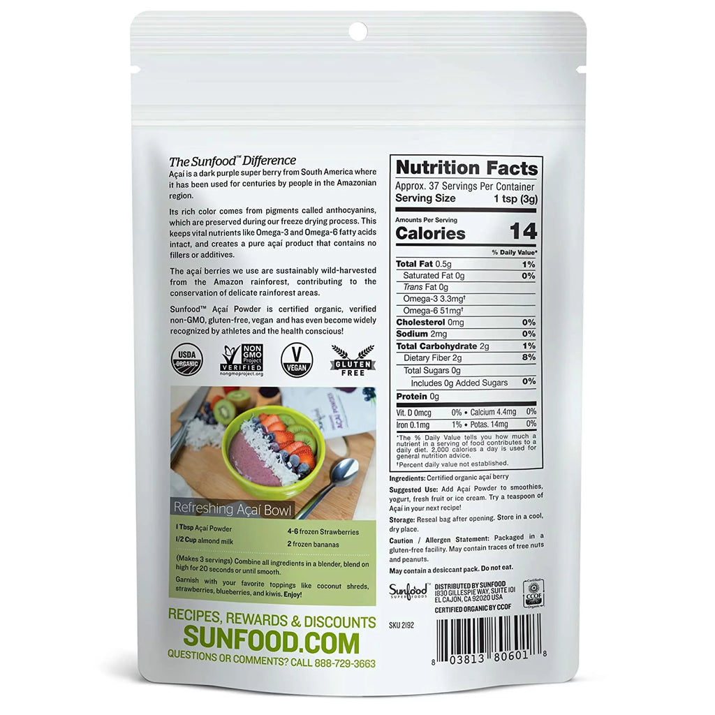 Organic Acai Powder 4 oz Pack of 2 M651081