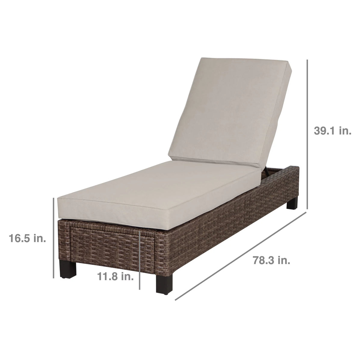 Gray Outdoor Chaise Lounge Chair Y8589