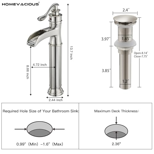 Brushed Nickel Brass Vessel Sink Faucet L93349
