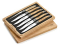 6-Piece Stainless Steel Steak Knife Set with Birchwood Handles B818