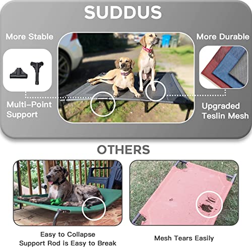 Elevated Dog Bed with Metal Frame, X-Large Grey O8317