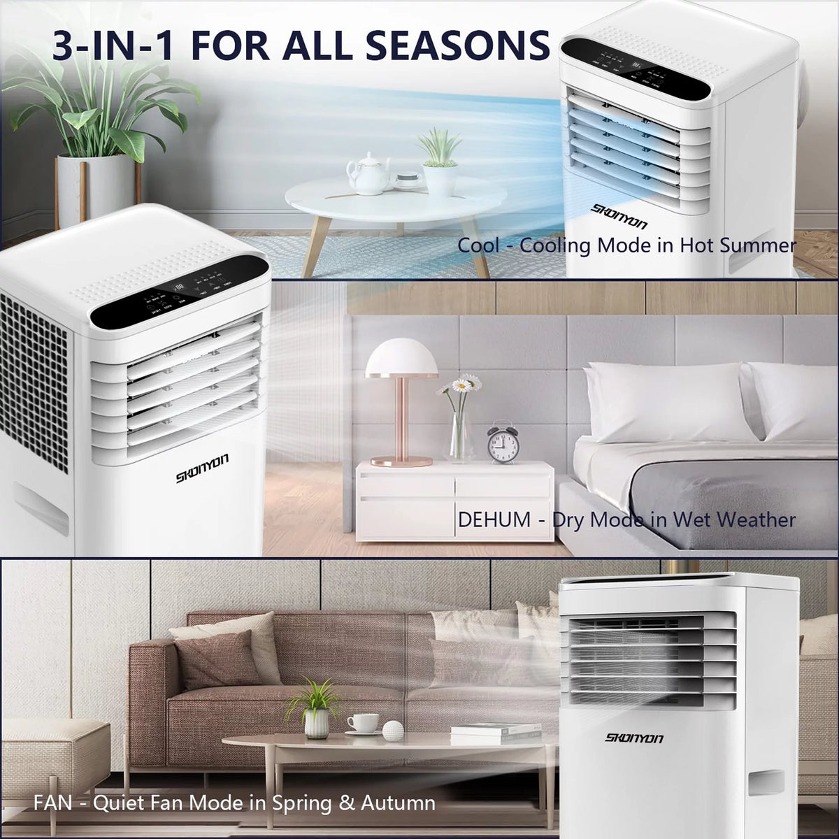 5500 BTU 3-in-1 Portable Air Conditioner & Dehumidifier U1372
