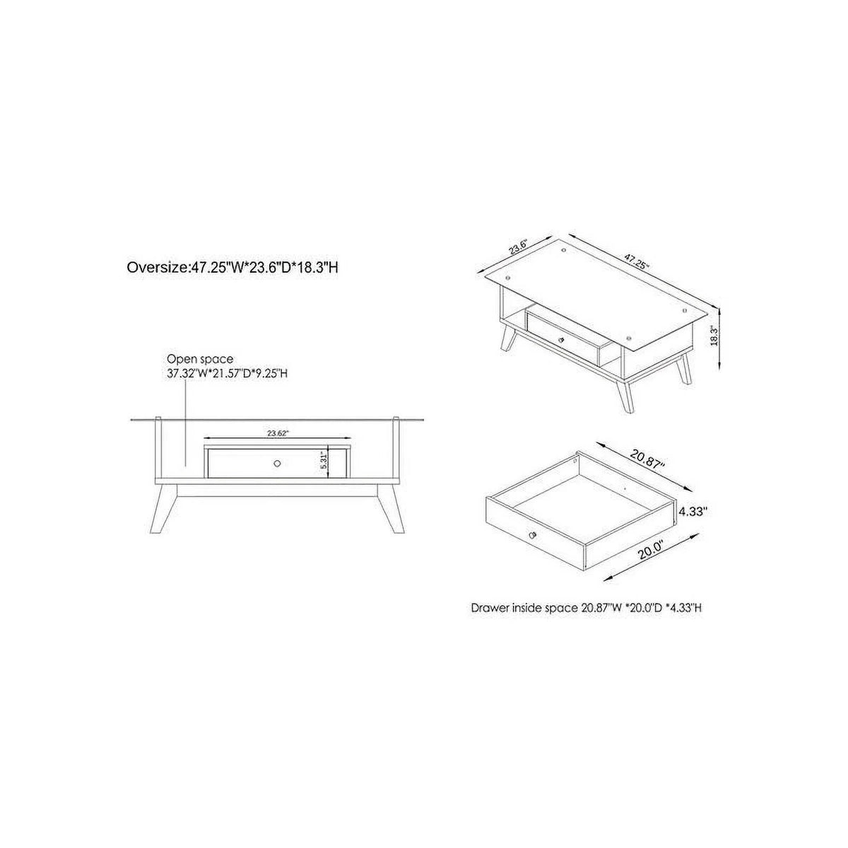 Mid-Century Glass Top Coffee Table S13004