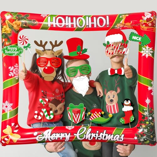 Christmas Photo Booth Props Inflatable Frame 32Pcs M1341