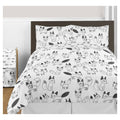 Black and White 3 Piece Full Queen Bedding Set M5691
