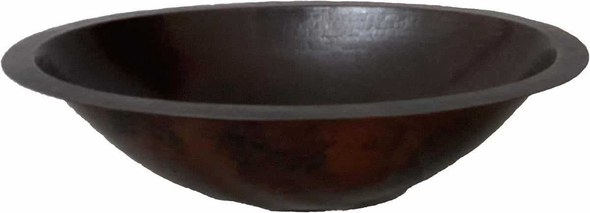 19 x 14 Oval Copper Bathroom Sink Hand Hammered Dual Mount X166
