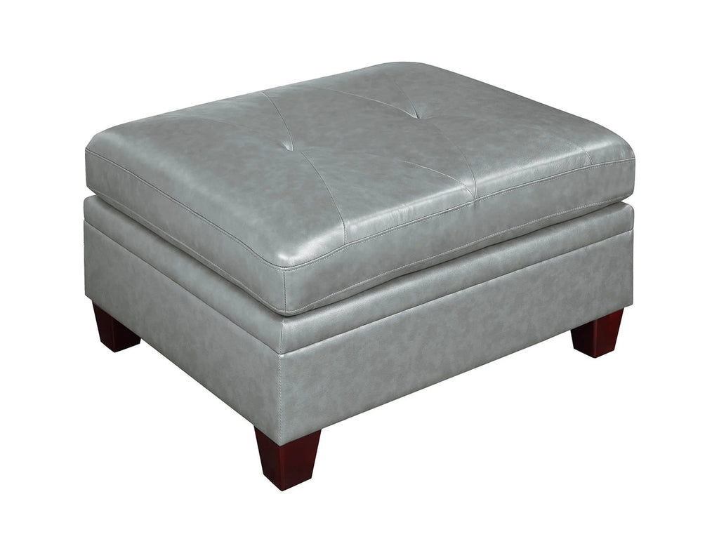 Genuine Leather Tufted Ottoman M32050