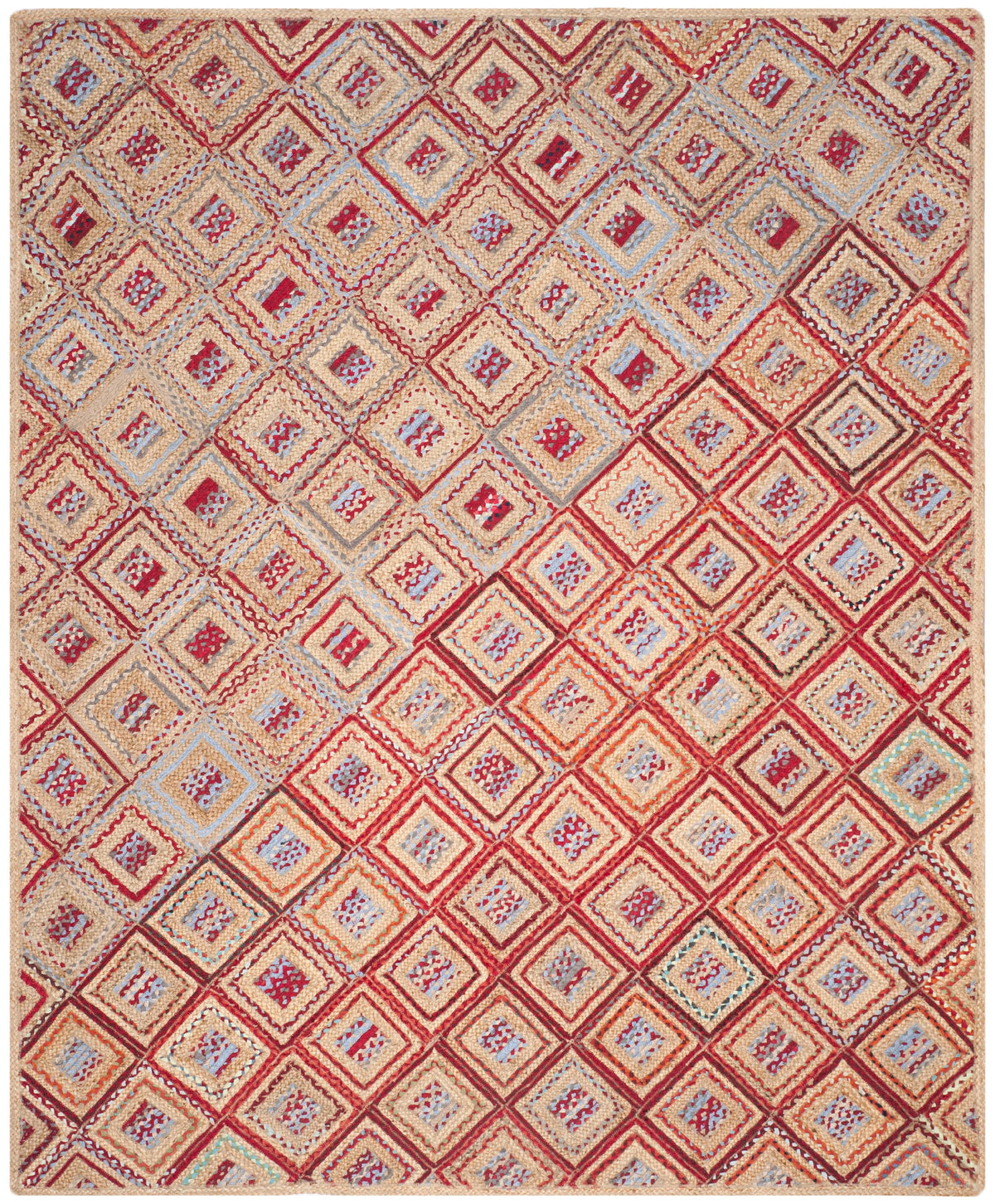 Natural Red Jute Area Rug 9' x 12' U5736