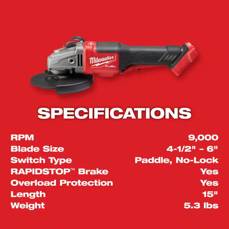 4-1/2 in./6 in. Cordless Angle Grinder Q179149