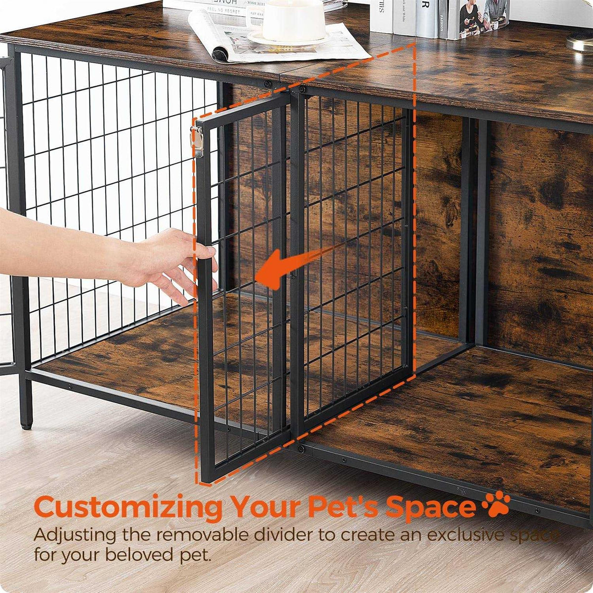 Dog Crate Furniture with Removable Divider C308