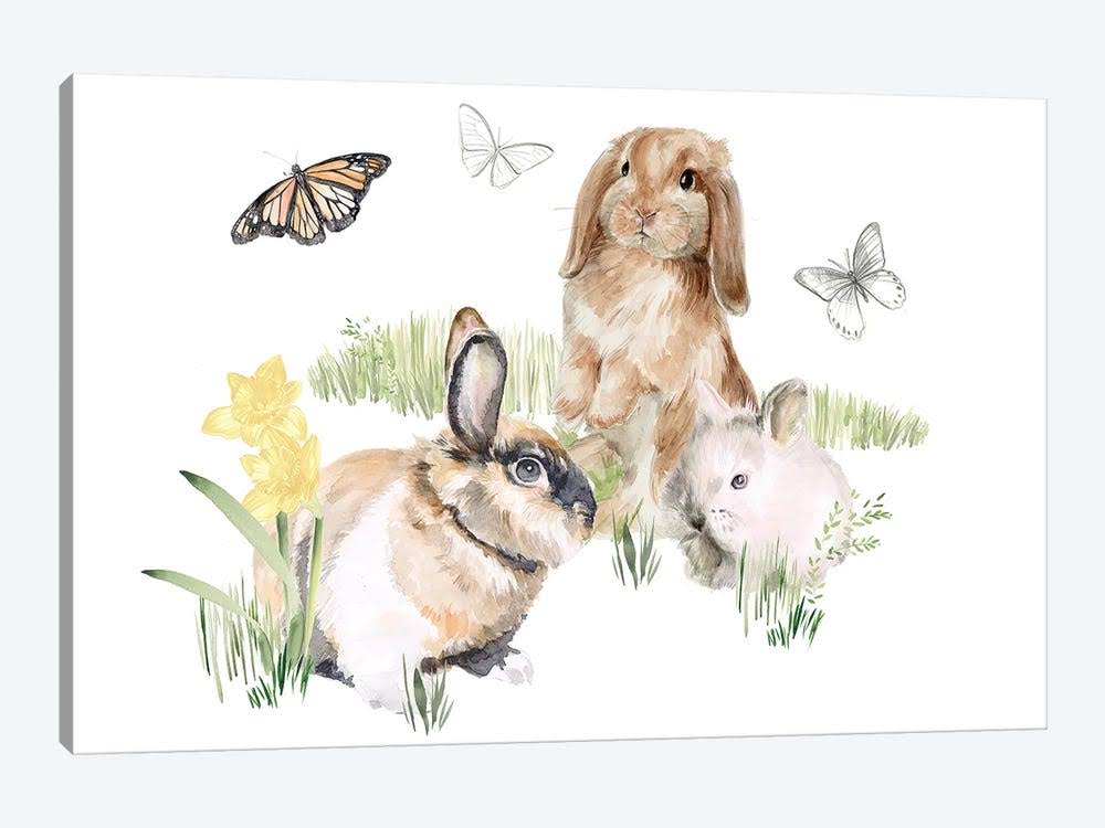 Canvas Art English Bunnies II Print Q88626