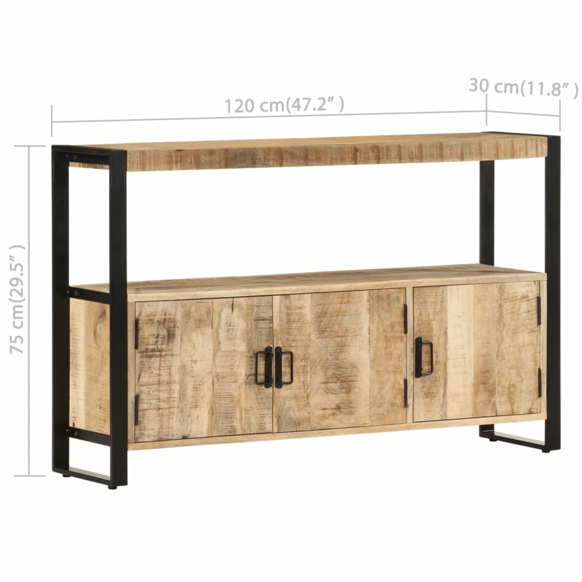 Solid Mango Wood Side Cabinet P13796
