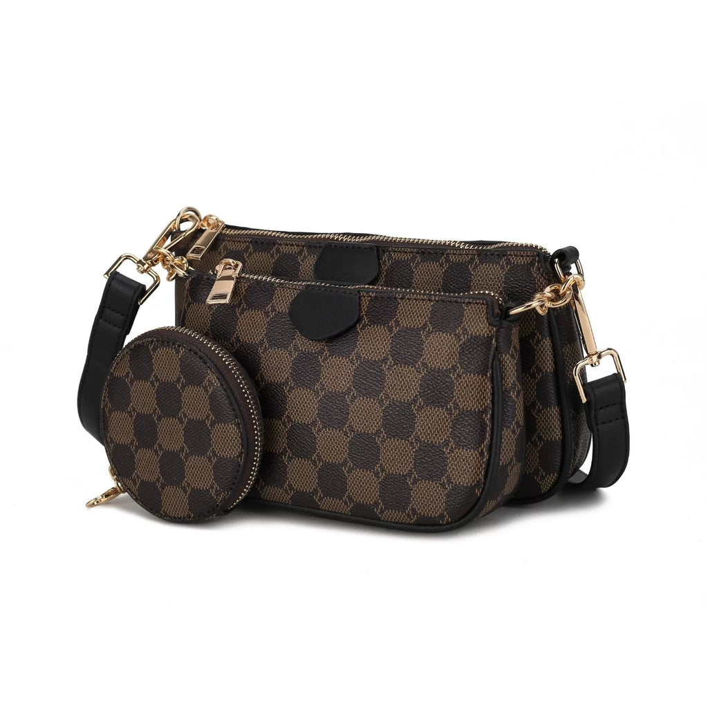 Black Crossbody Handbag 3-Piece Set A13442