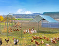 Metal Chicken Coop with Anti-Rust Steel & Waterproof Cover O734218