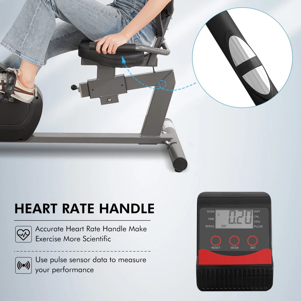Recumbent Exercise Bike 8 Levels Quiet Z7102
