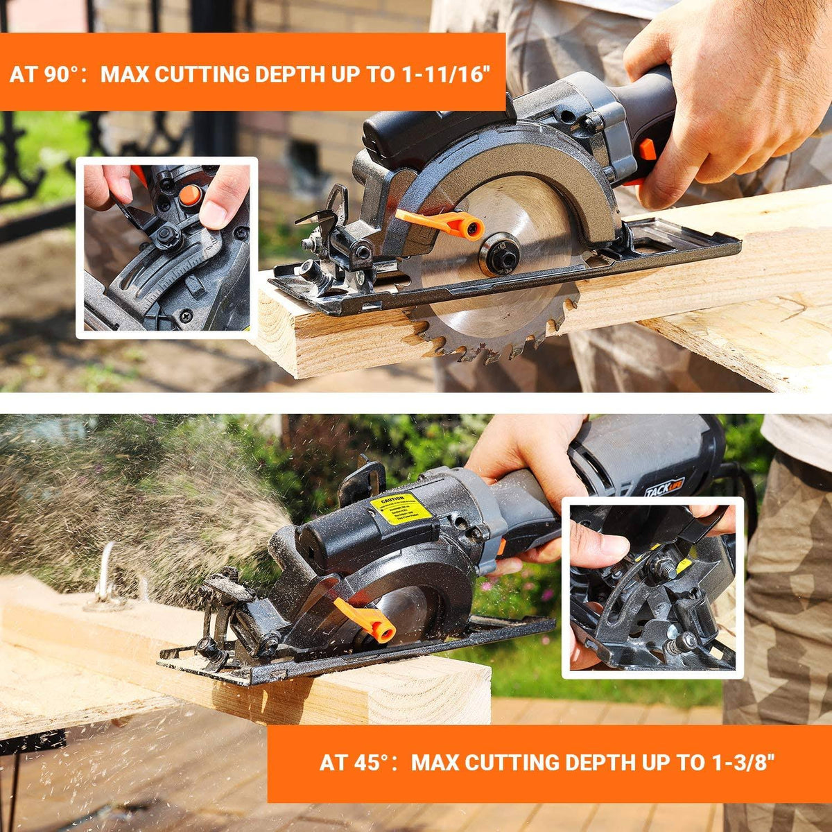 Circular Saw with Metal Handle, 6 Blades, Laser Guide M91775