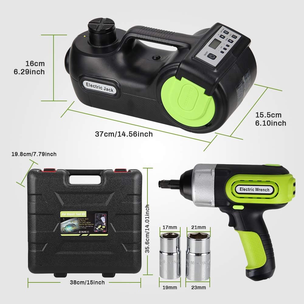 5 Ton DC12V Electric Hydraulic Car Floor Jack Lift with Impact Wrench J4216