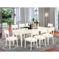 9 Pc Kitchen Table And Chair Set Linen White B39178