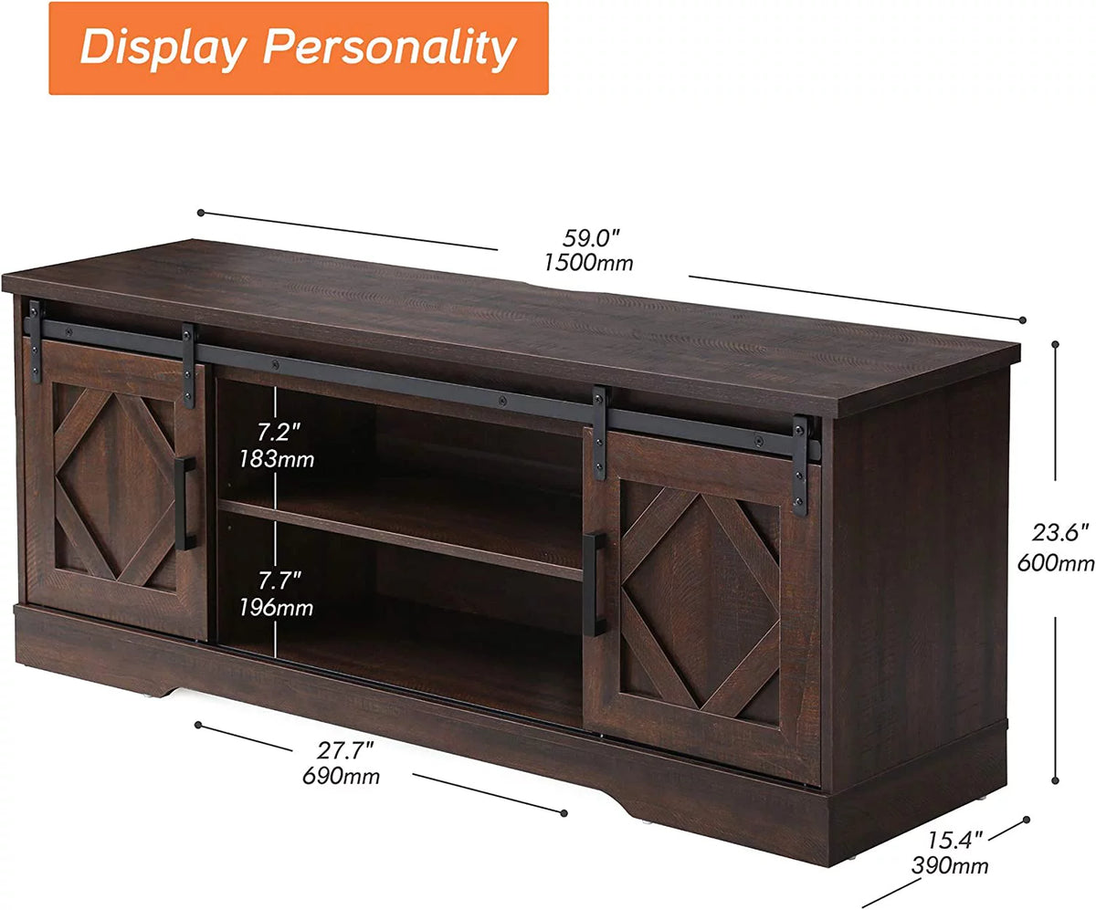 Brown TV Stand with Storage T1017