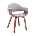 Gray Faux Leather & Walnut Wood Accent Chair M7960