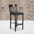 Metal and Walnut Wood Barstool with Vinyl Seat B26602