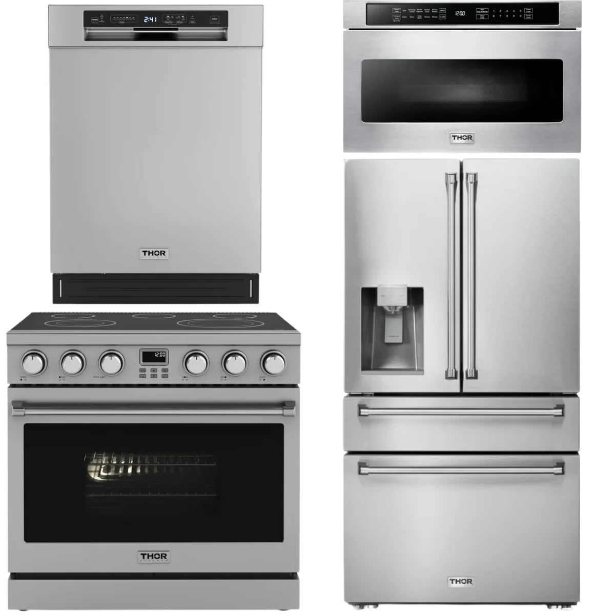 36 Electric Range, Refrigerator, Dishwasher and Microwave U757592