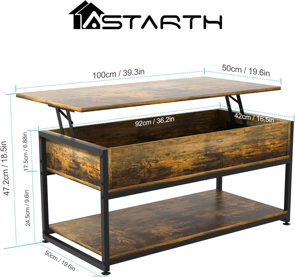 Lift Top Coffee Table with Storage Shelf X418369